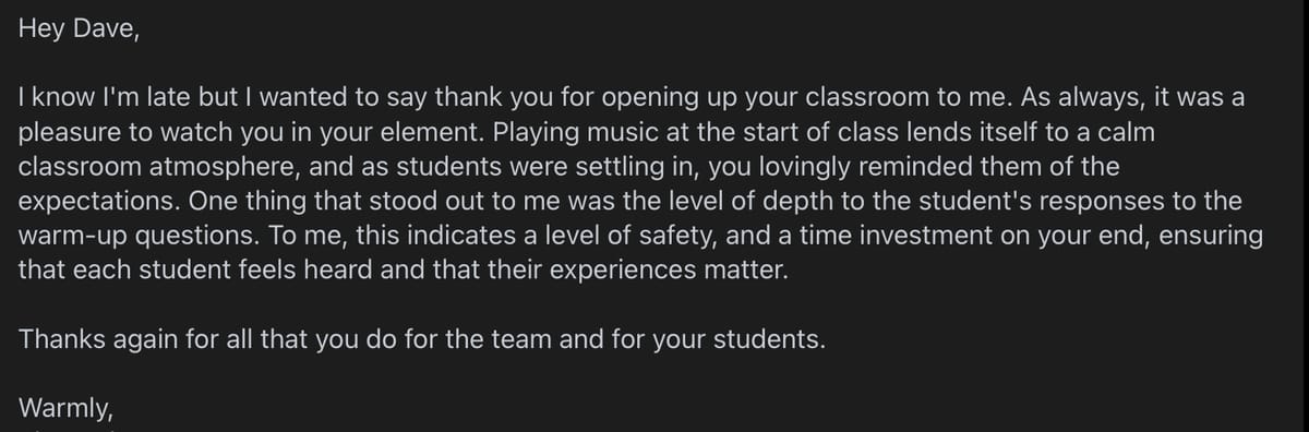 “One thing that stood out to me was the level”